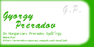 gyorgy preradov business card